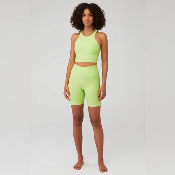 Beyond Yoga Spacedye Focus Cropped Workout Tank Top in Lime Size XS - Picture 4 of 9